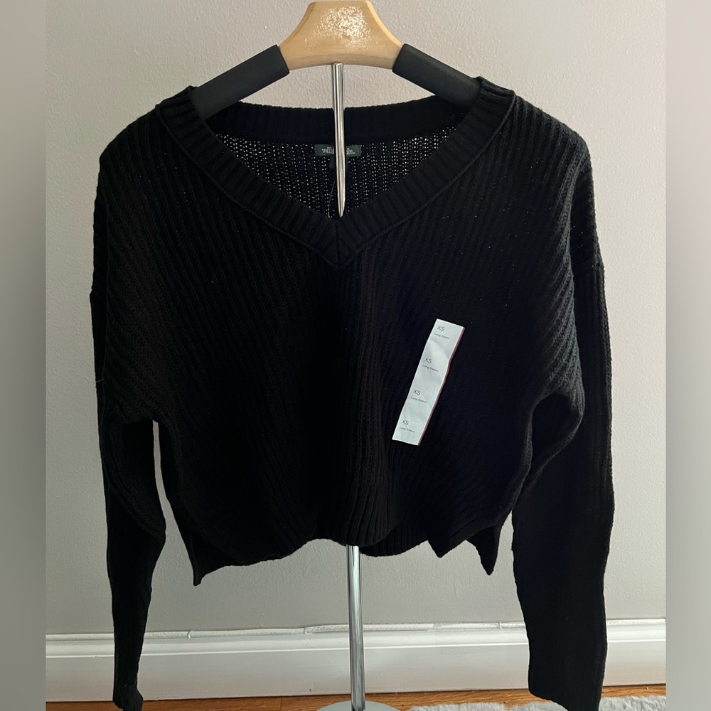 NWT! Wild Fable Black Knit Cropped Sweater